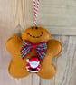 Father Christmas Felt Gingerbread man Hanging Decoration