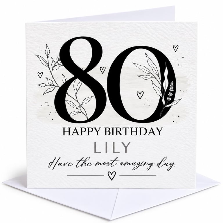 Personalised 80th Birthday Card For Her Nan Mum Nanna Grandma Great Grandma