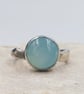 Sky Blue Agate Ring – Artisan Statement Jewellery UK - Size N