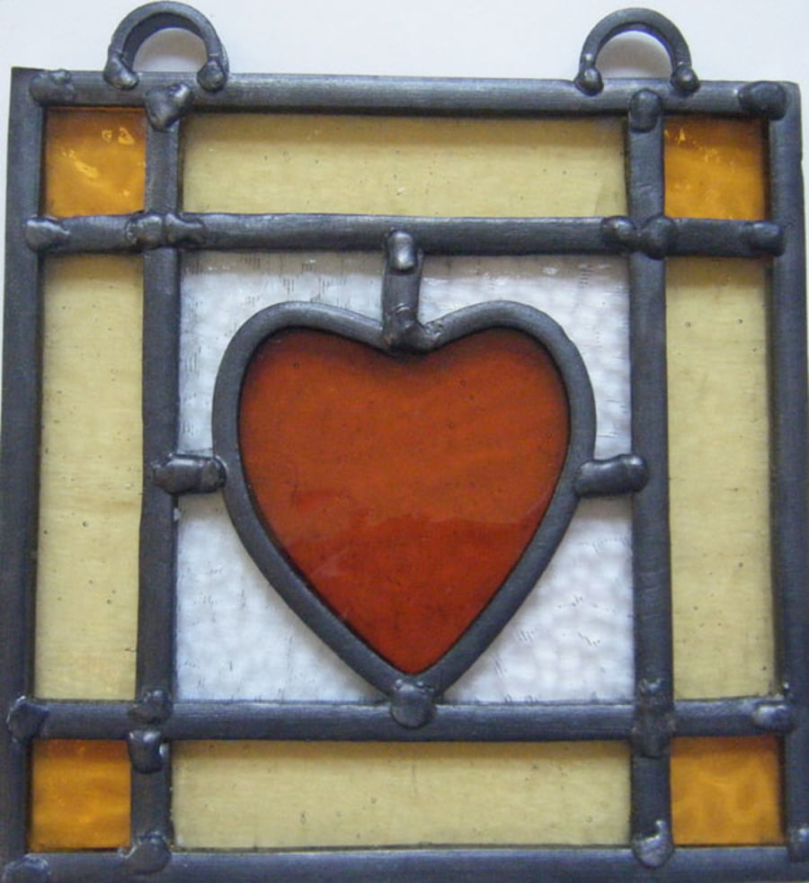 leaded glass heart .