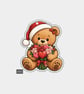Funny Christmas Gift Tags For Adults, 6pk - Cute Teddy Holding Flowers