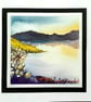 Open Occasion Greetings Card. Of A Sunset Lake. Handpainted Watercolour. - Image 5