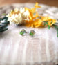 Tiny Real Pressed Flowers in Resin Stud Earrings - Hypoallergenic - Image 2