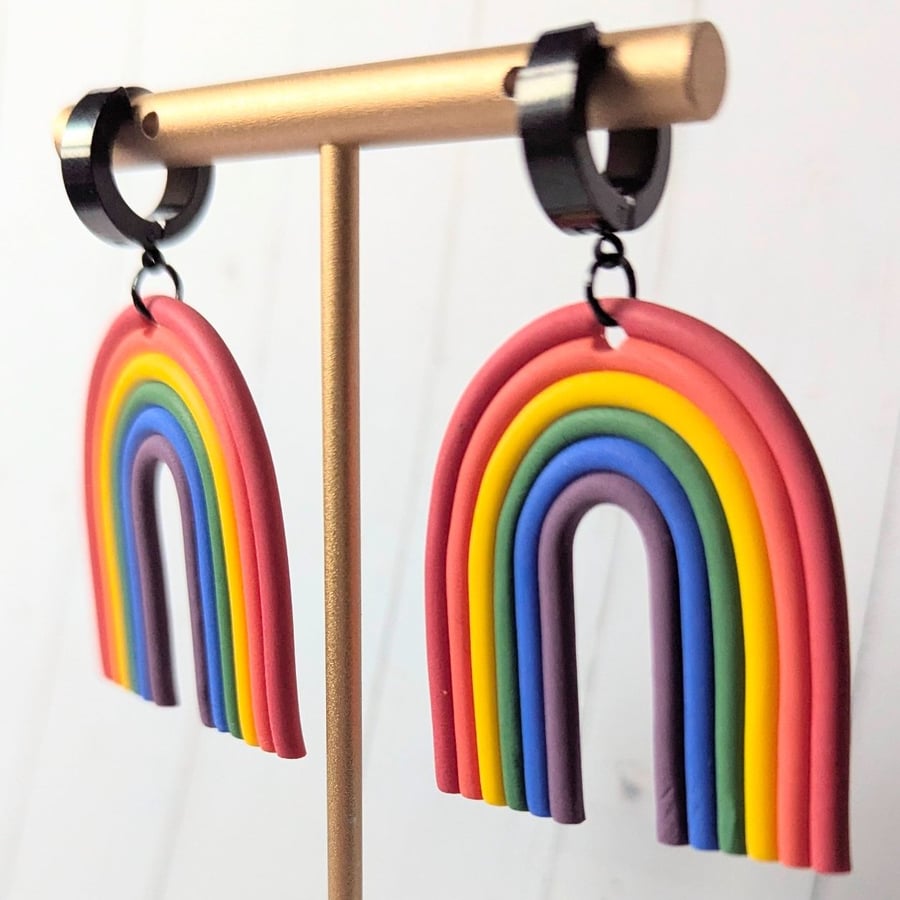 Rainbow Pride arch earrings 