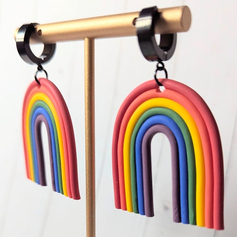 Rainbow Pride arch earrings 