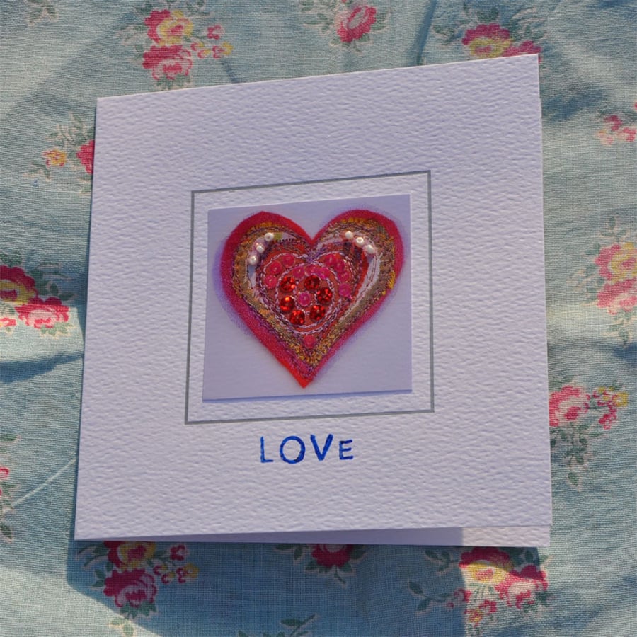 Heart swirl handmade card