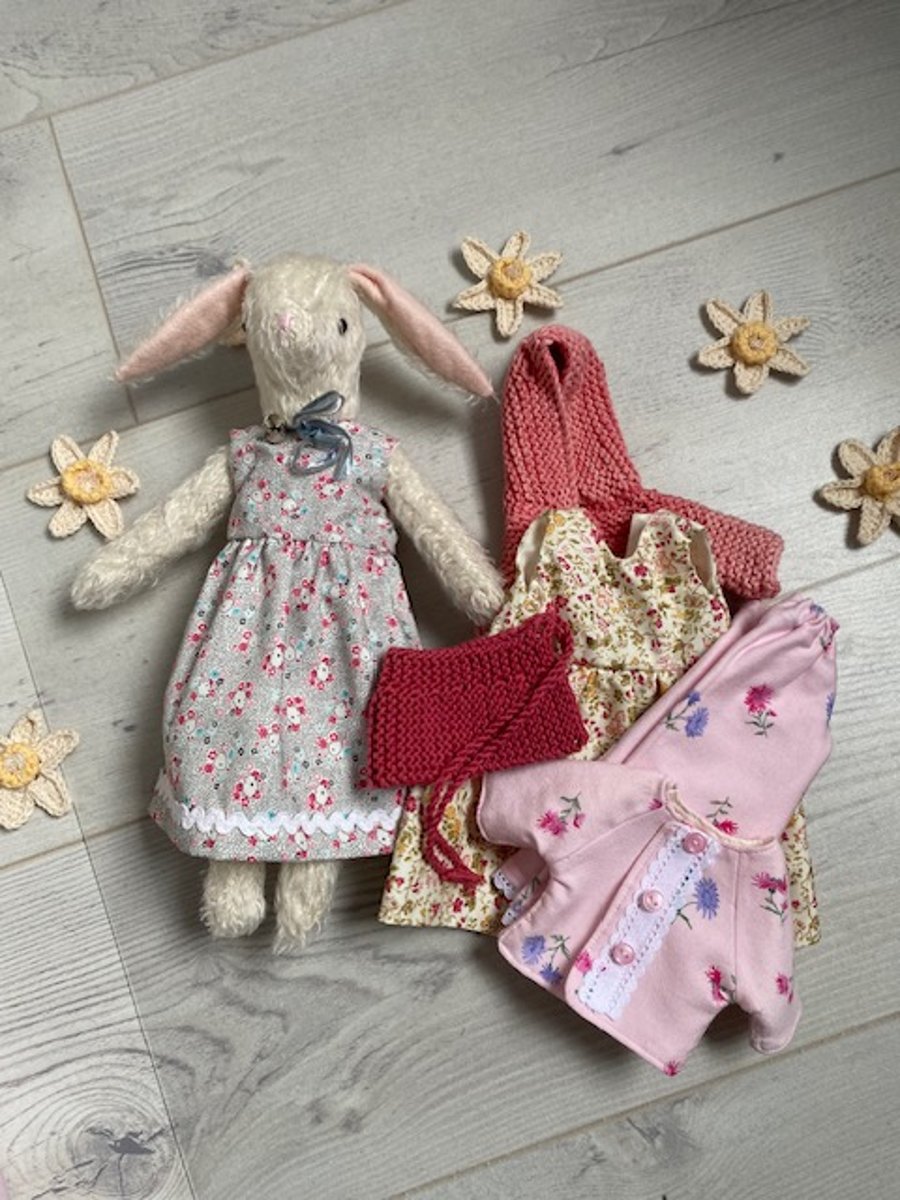 Cream mohair dressed bunny