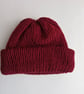Burgundy Wool Beanie 6-12 Months Unisex
