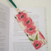 Wooden Poppy bookmark which has been decoupaged 