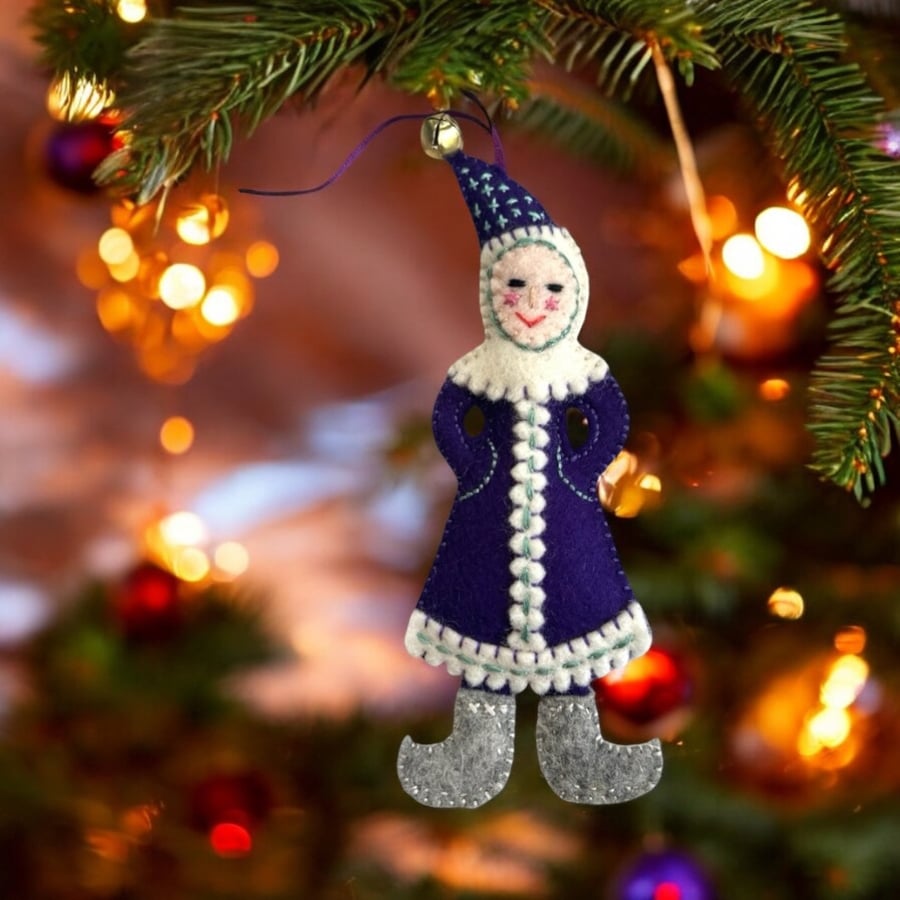 Festive Christmas Elf in Purple