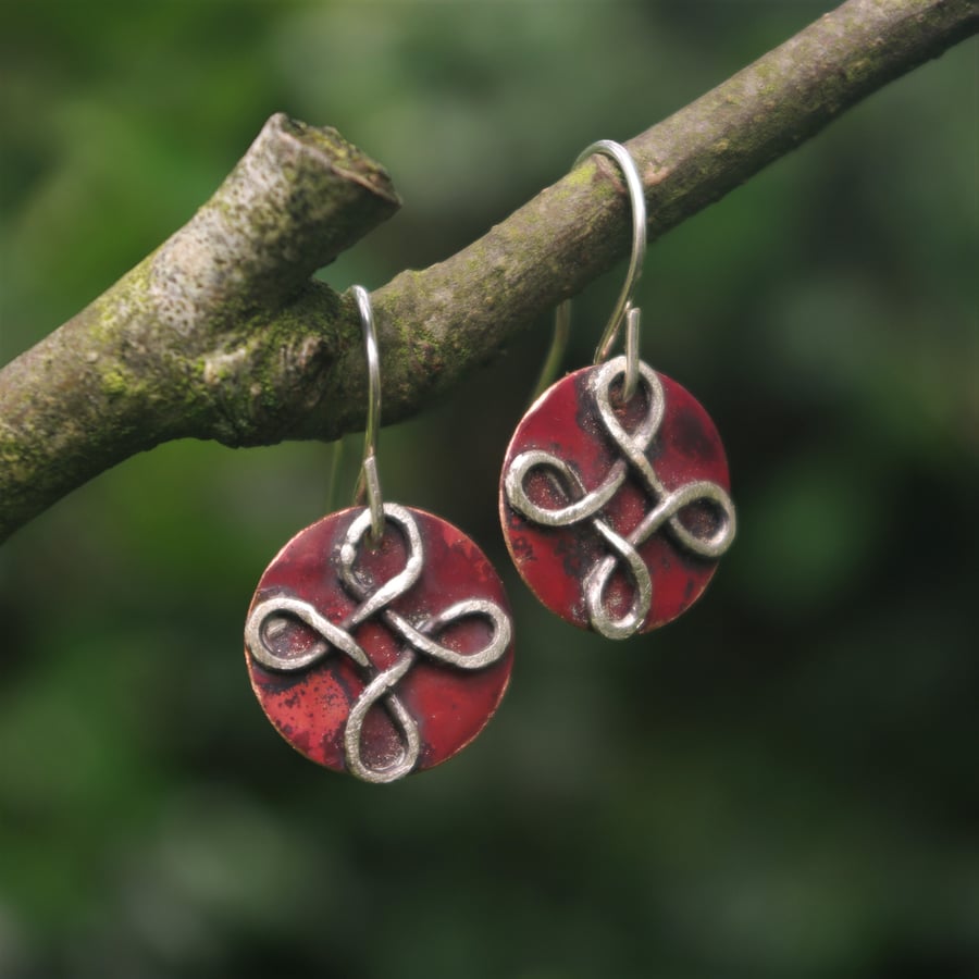  Seconds Sunday Silver and Copper Celtic Dangle Earrings
