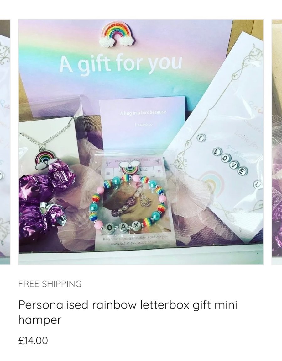 Rainbow jewellery letter box gift birthday gift box mini hamper 