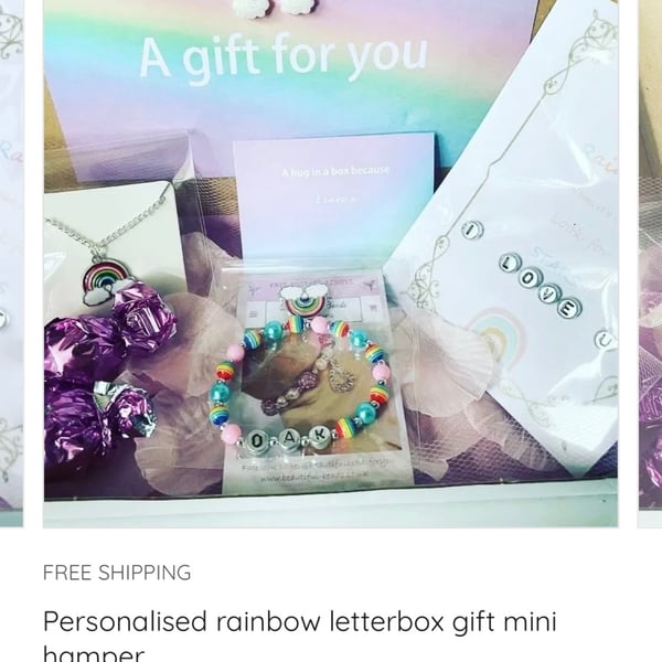 Rainbow jewellery letter box gift birthday gift box mini hamper 