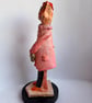 Handmade Ceramic Cat Sculpture, Pink Coat, Sunglasses, Whimsical Diva Art, Maxim - Image 3