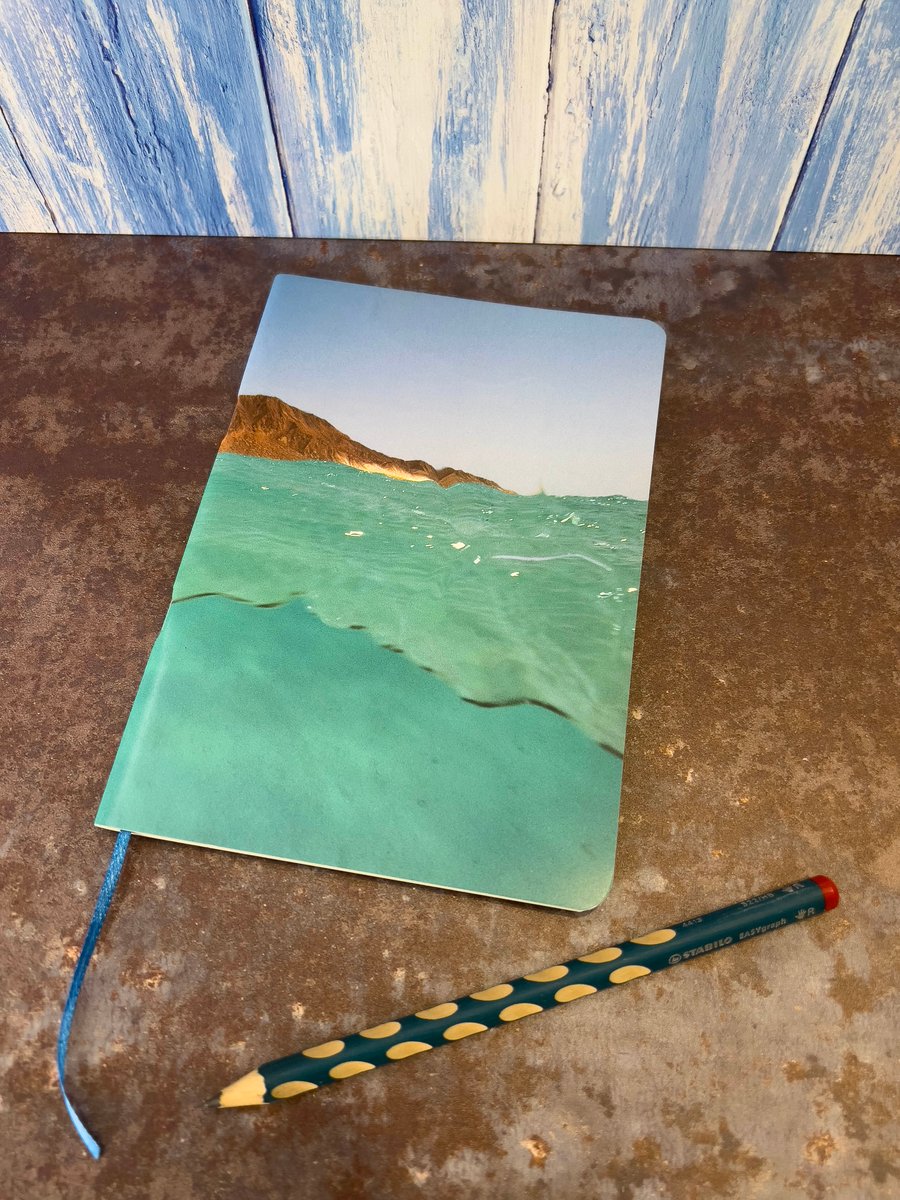 Notebook, Marine themed, A5 (ish), made from up-cycled and recycled materials.