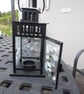 Small Fused Glass Random Blob Lantern.  Black Metal Frame - Image 3