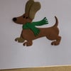 Sausage dog card. CC386