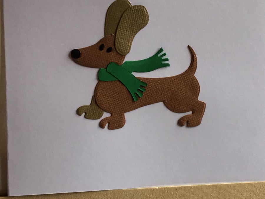 Sausage dog card. CC386