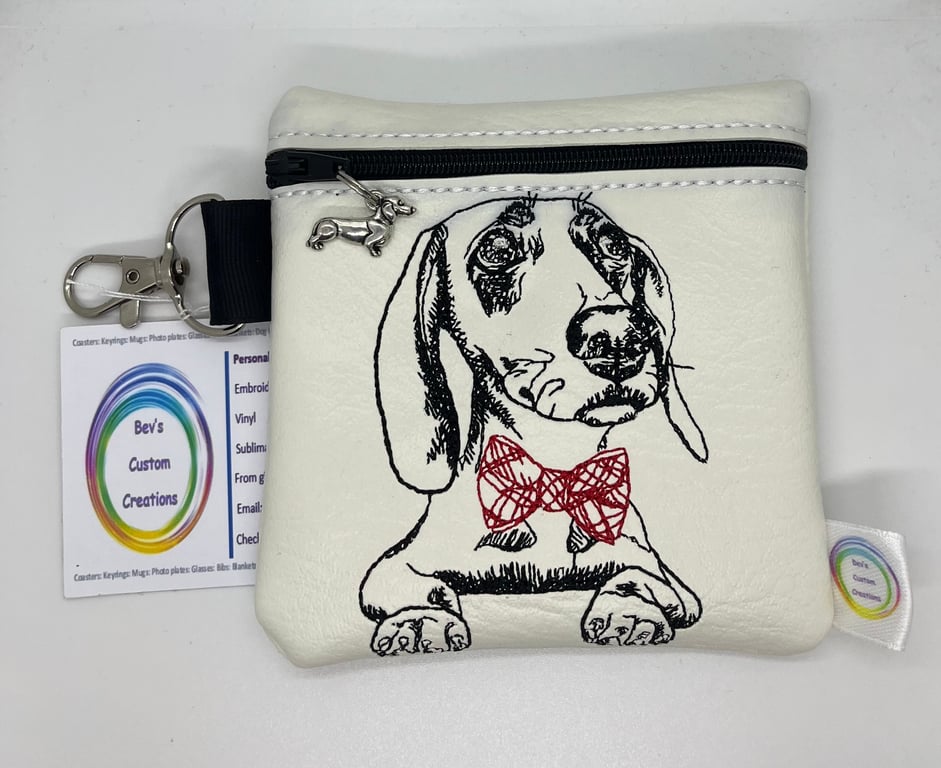 Dachshund, Embroidered small bag