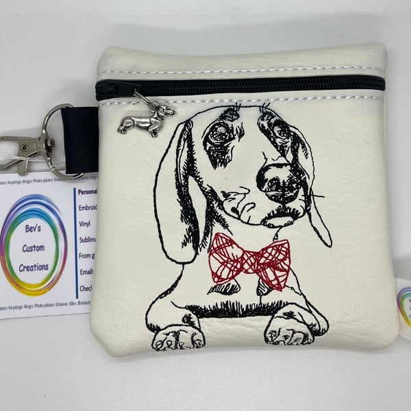 Dachshund, Embroidered small bag