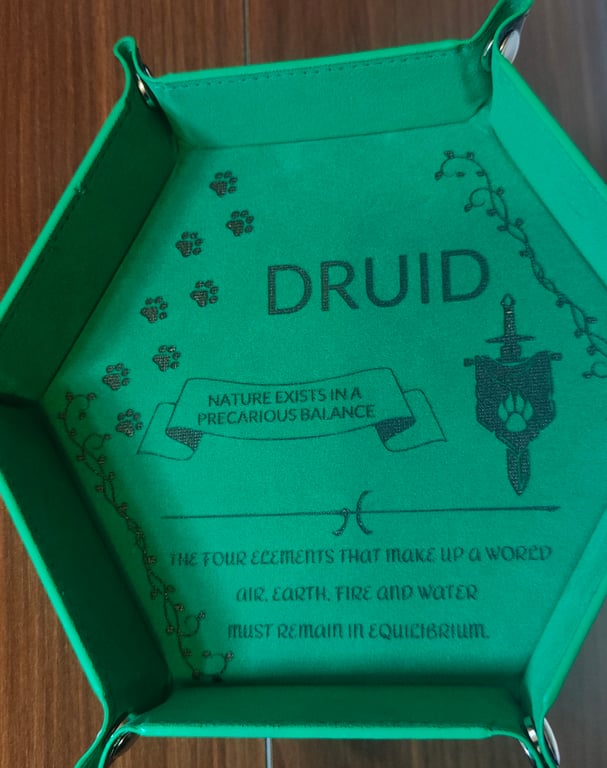Druid Dice Tray – Engraved Dungeons & Dragons Accessory
