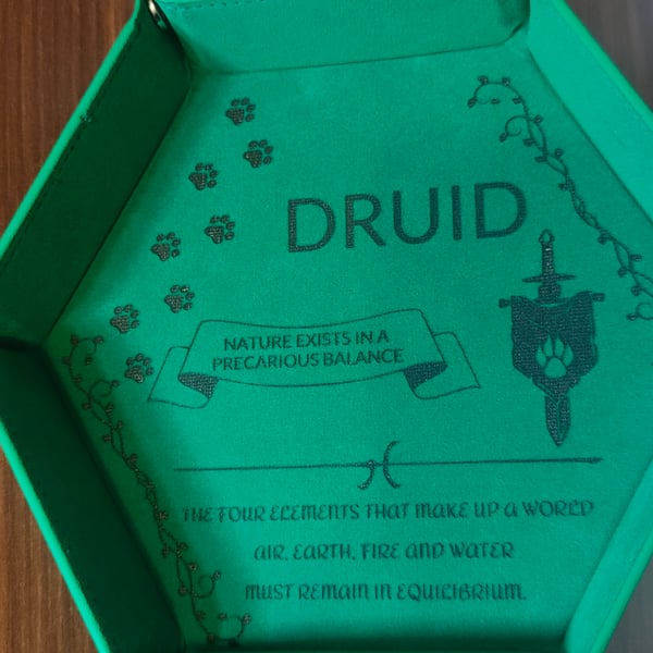 Druid Dice Tray – Engraved Dungeons & Dragons Accessory