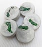 Summer Seconds Little Green Island Textile and Concrete Round 50mm Brooches - Image 1