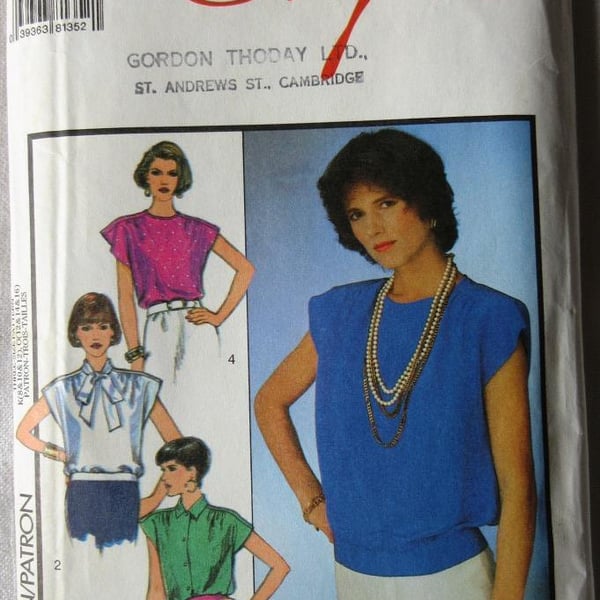 A multi-size sewing pattern for misses' blouses in sizes 8 - 10 - 12 (Style 4703