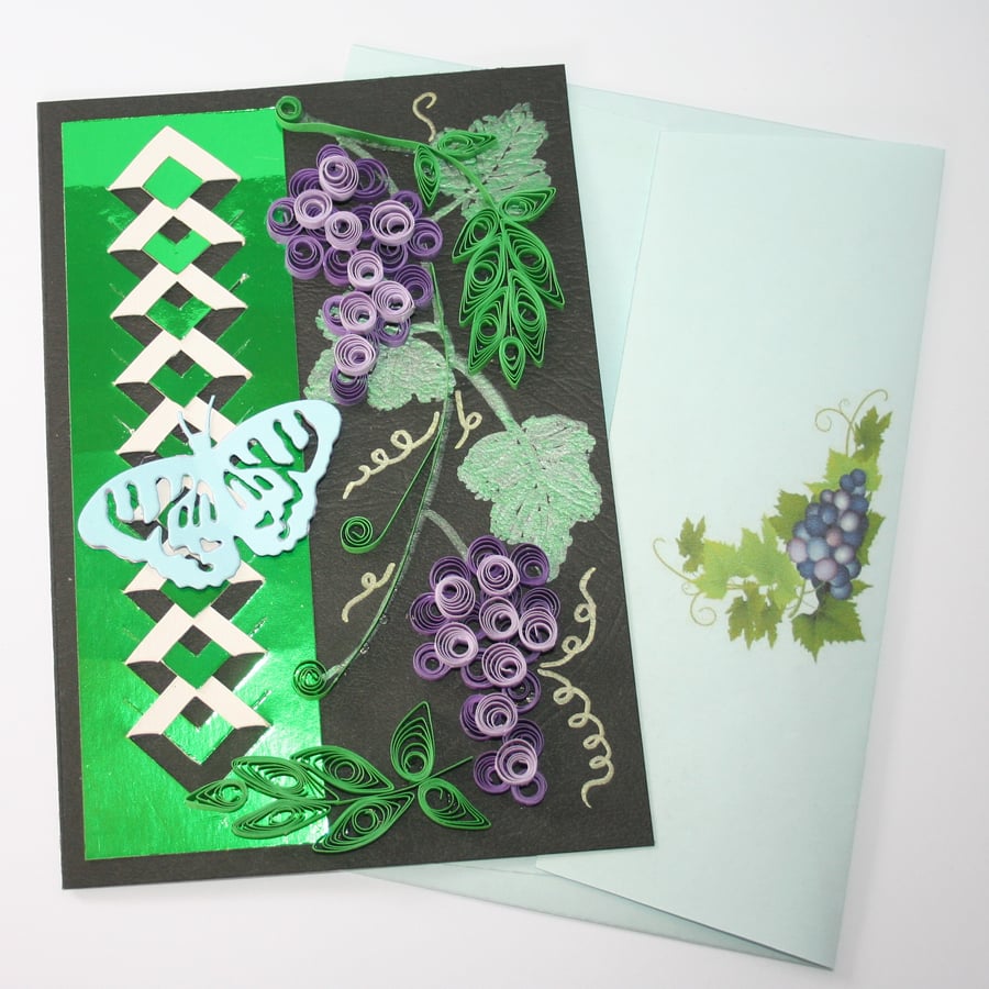 Grapevine Incire & Quilled Card A6