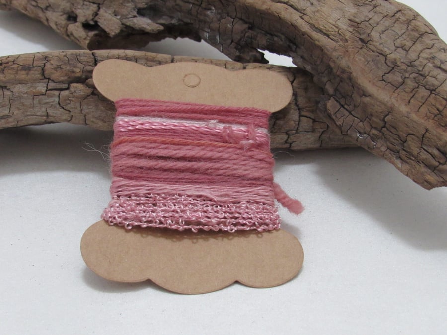 Small Sappanwood Red Pink Natural Dye Textured Thread Pack