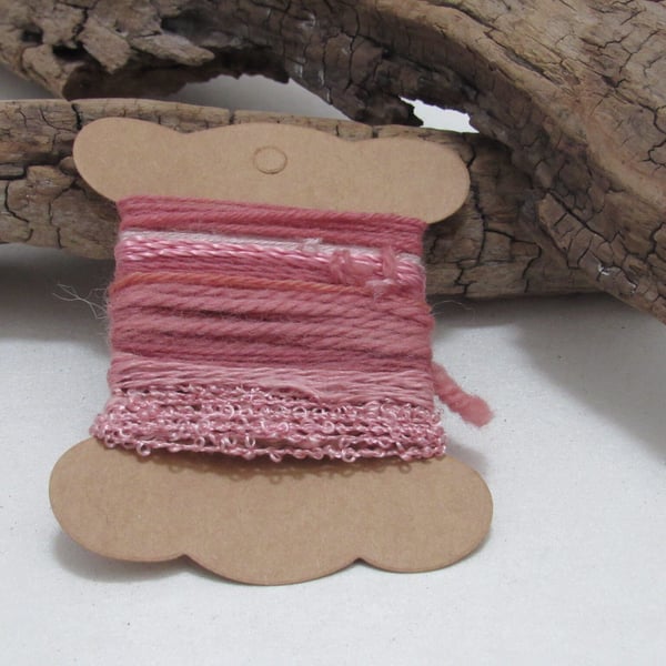 Small Sappanwood Red Pink Natural Dye Textured Thread Pack