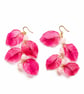 Real Bougainvillea Cascade Earrings with Rose Quartz - Botanical Jewellery