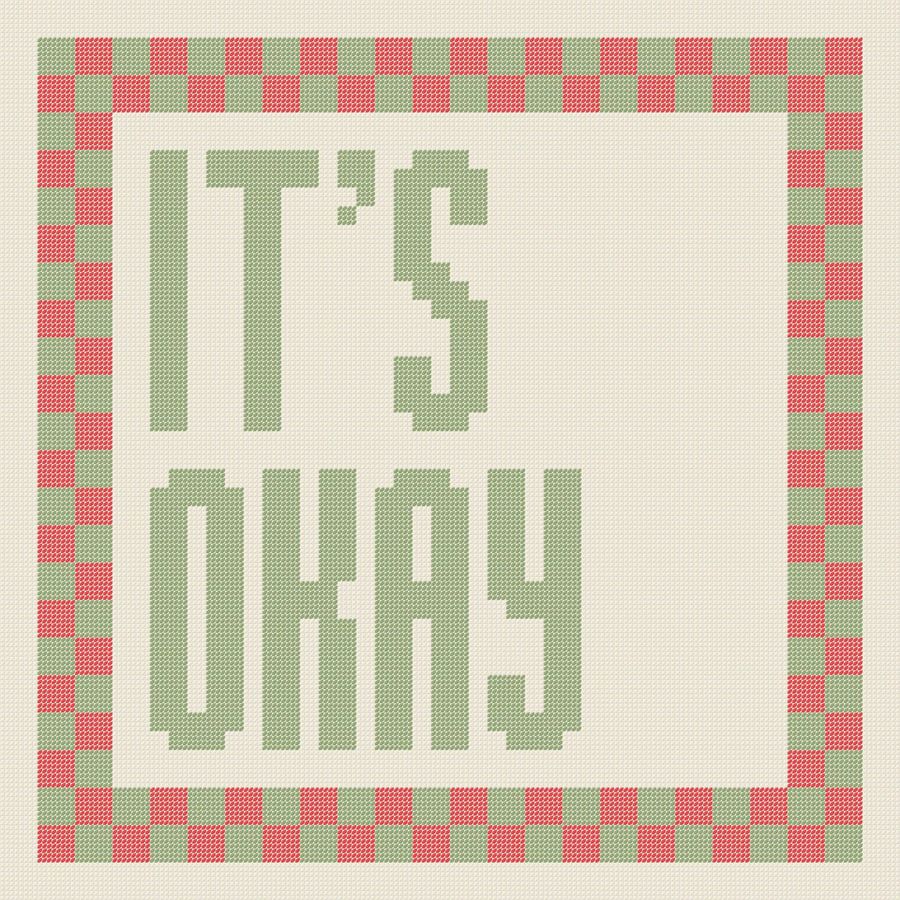 IT'S OKAY Needlepoint Cushion Pattern - Large Digital Tapestry Chart PDF