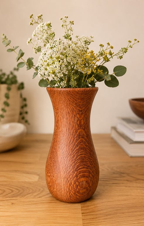 Handturned Australian Lacewood bud vase. Handmade Wooden vase