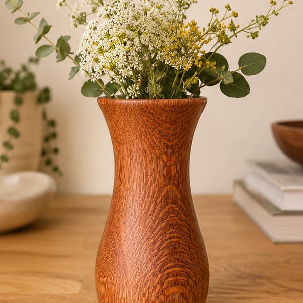 Handturned Australian Lacewood bud vase. Handmade Wooden vase
