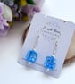 Light Blue Dichoric Glass Beaded Earrings