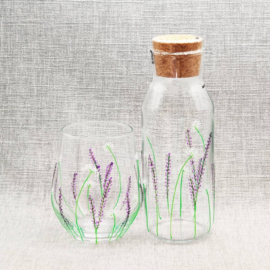 Lavender design bedside water set
