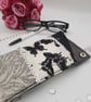 Glasses case butterfly patchwork black, cream and silver.  - Image 3