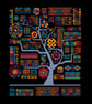 158D - African Aztec Inka Tribal Tree of Life - Fire - Cross Stitch Pattern - Image 1