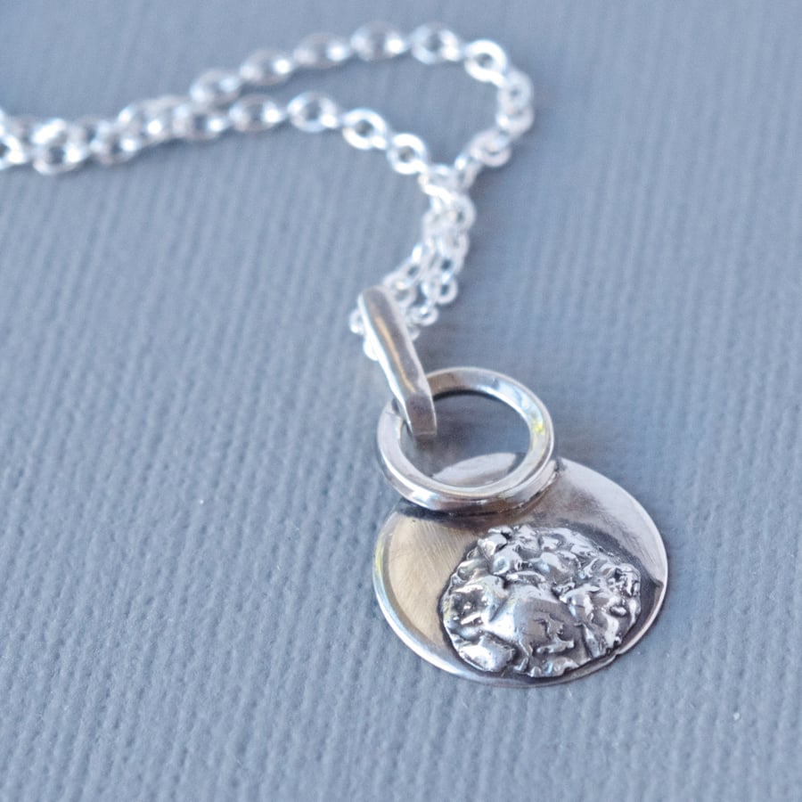 Reserved for Fiona Baker Crescent Moon Sterling Silver Pendant 