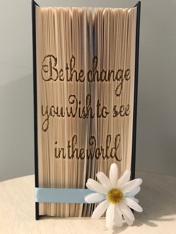 Be the change you wish to see CUT & FOLD Book Folding Pattern - EMAILED PDF