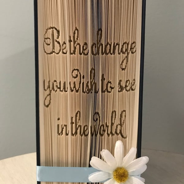 Be the change you wish to see CUT & FOLD Book Folding Pattern - EMAILED PDF