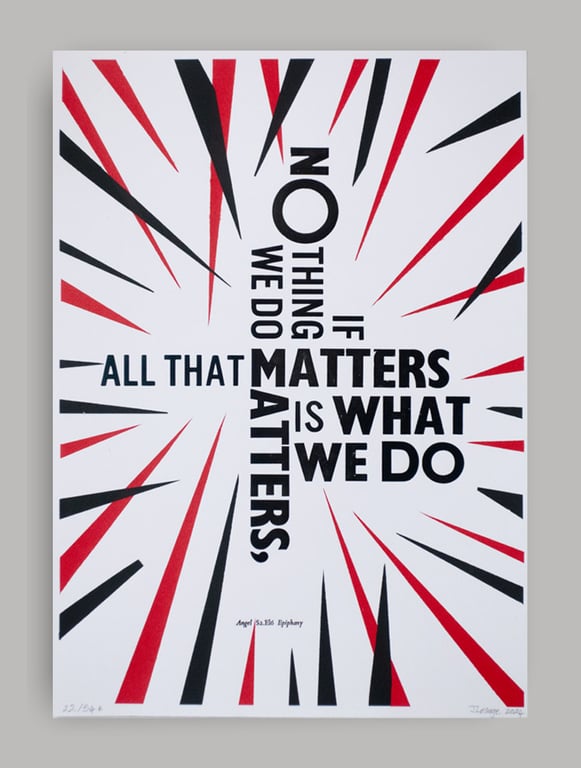 'Angel's Epiphany' letterpress with screen print: Limited Edition of 54