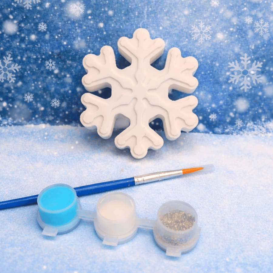 Paint Your Own Plaster Snowflake,Frozen Party Favour,Christmas Paint Activity 