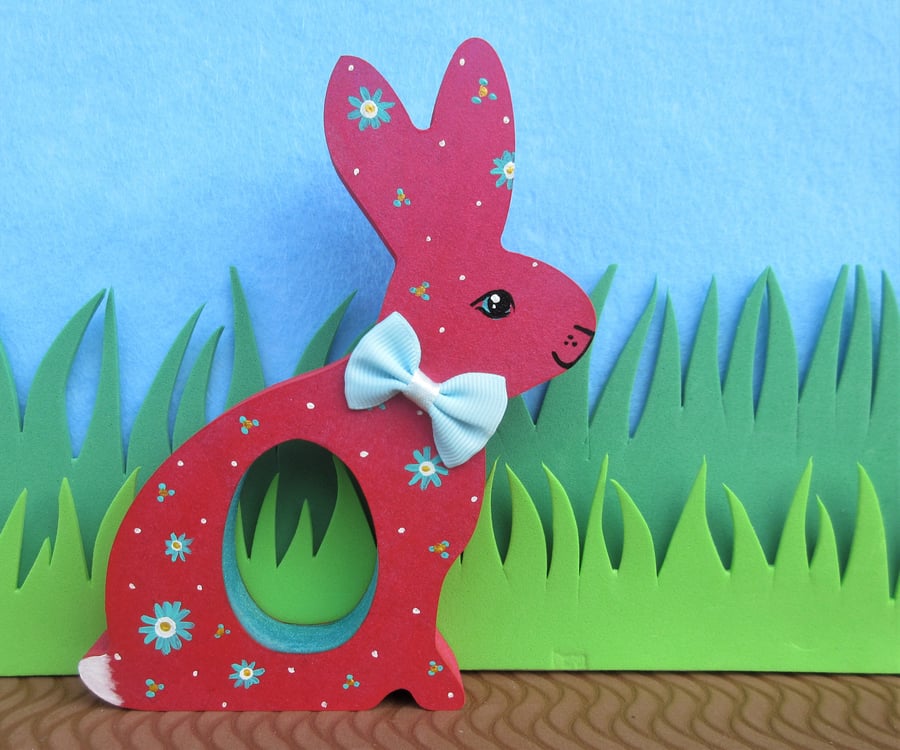 Easter Egg Holder Bunny Chocolate Egg Wooden Hand Painted MDF