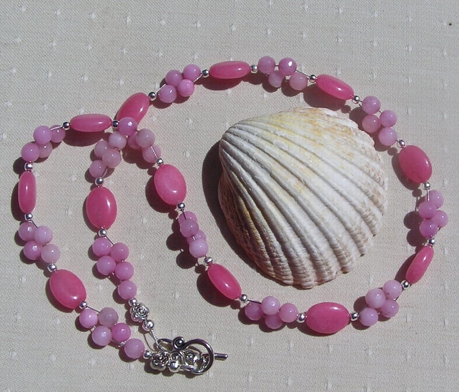 Pink Morganite Crystal Gemstone Statement Necklace "Sweet Rose"