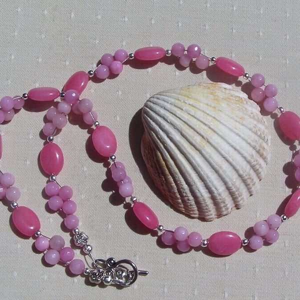 Pink Morganite Crystal Gemstone Statement Necklace "Sweet Rose"