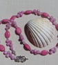Pink Morganite Crystal Gemstone Statement Beaded Necklace "Sweet Rose" - Image 1