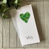 Birthday Card: With Love - Sea Glass Heart Green