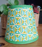 Yellow and Turquoise Geometric Lampshade. - Image 4